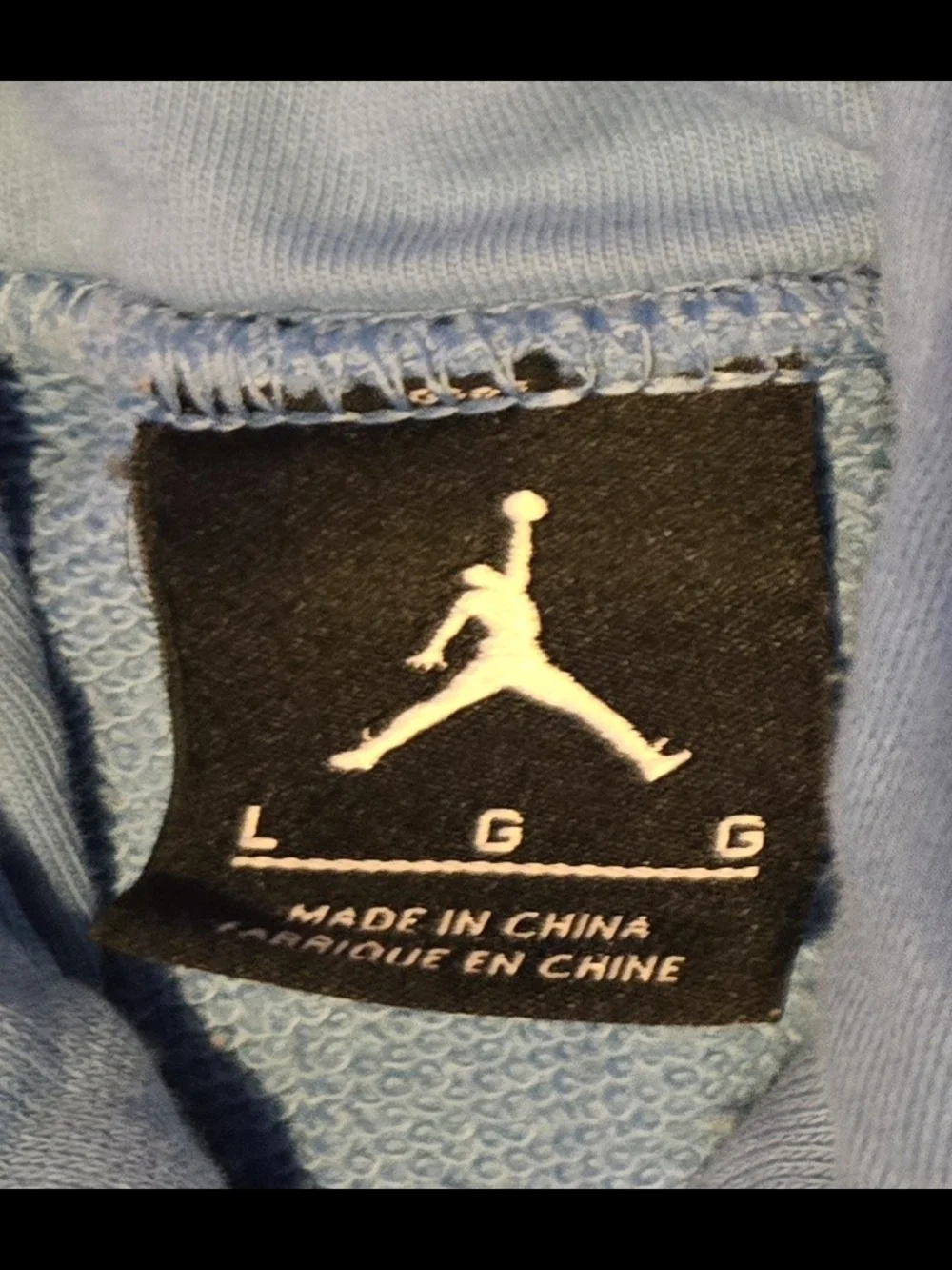 Nike Air Jordan Essentials Baseline Flight Fleece Hoodie Light Blue Mens L